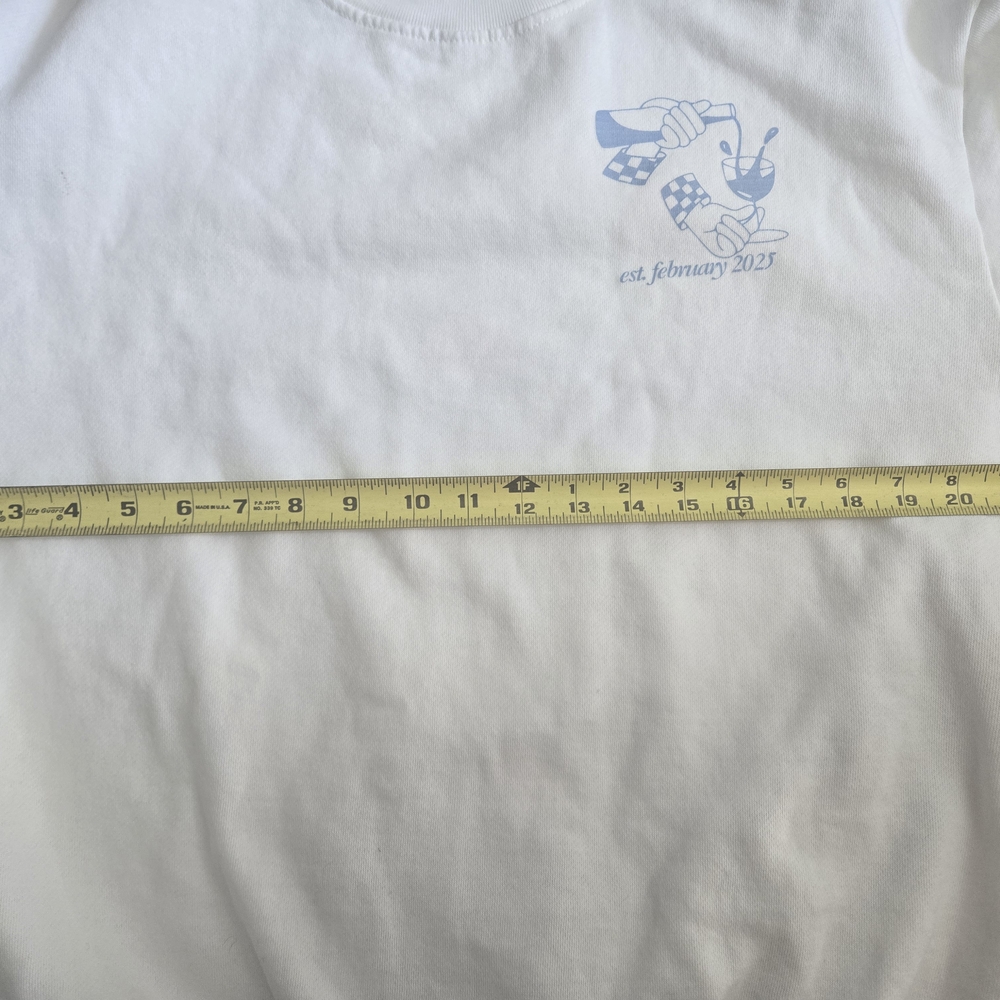 White Crewneck Sweatshirt with Graphic Detail - Picture 6 of 6